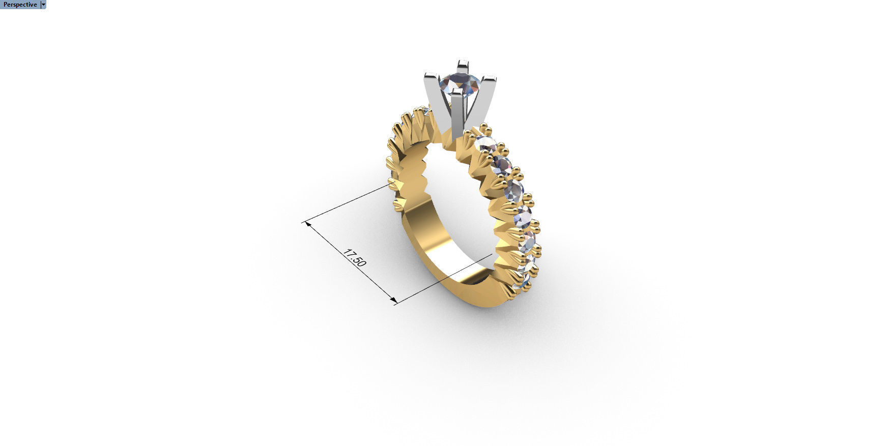 Engagment Diamond Ring  3D print model_14