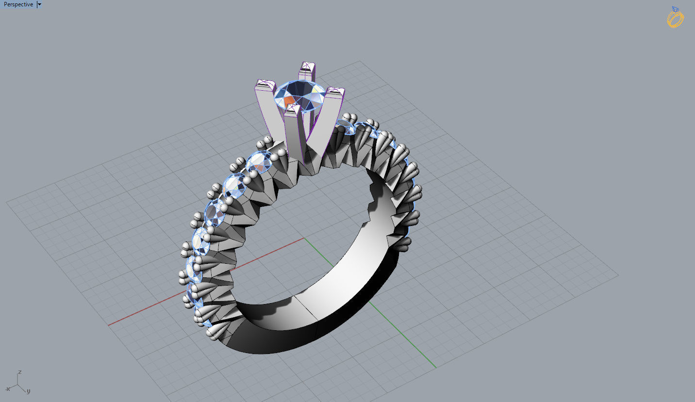Engagment Diamond Ring  3D print model_19