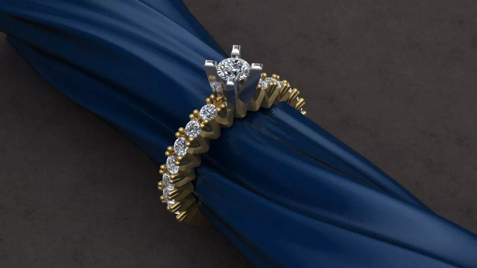 Engagment Diamond Ring  3D print model_0