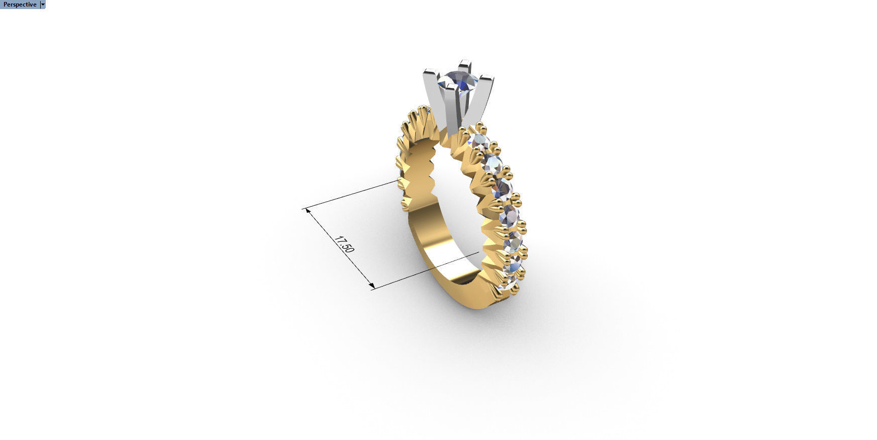 Engagment Diamond Ring  3D print model_7