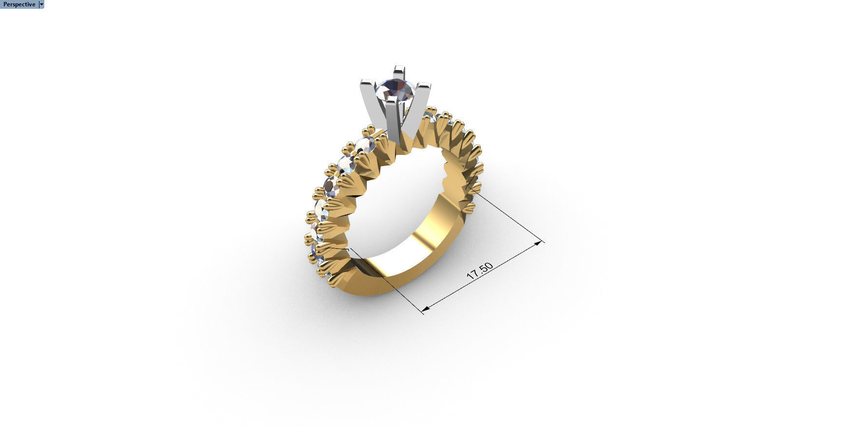 Engagment Diamond Ring  3D print model_5