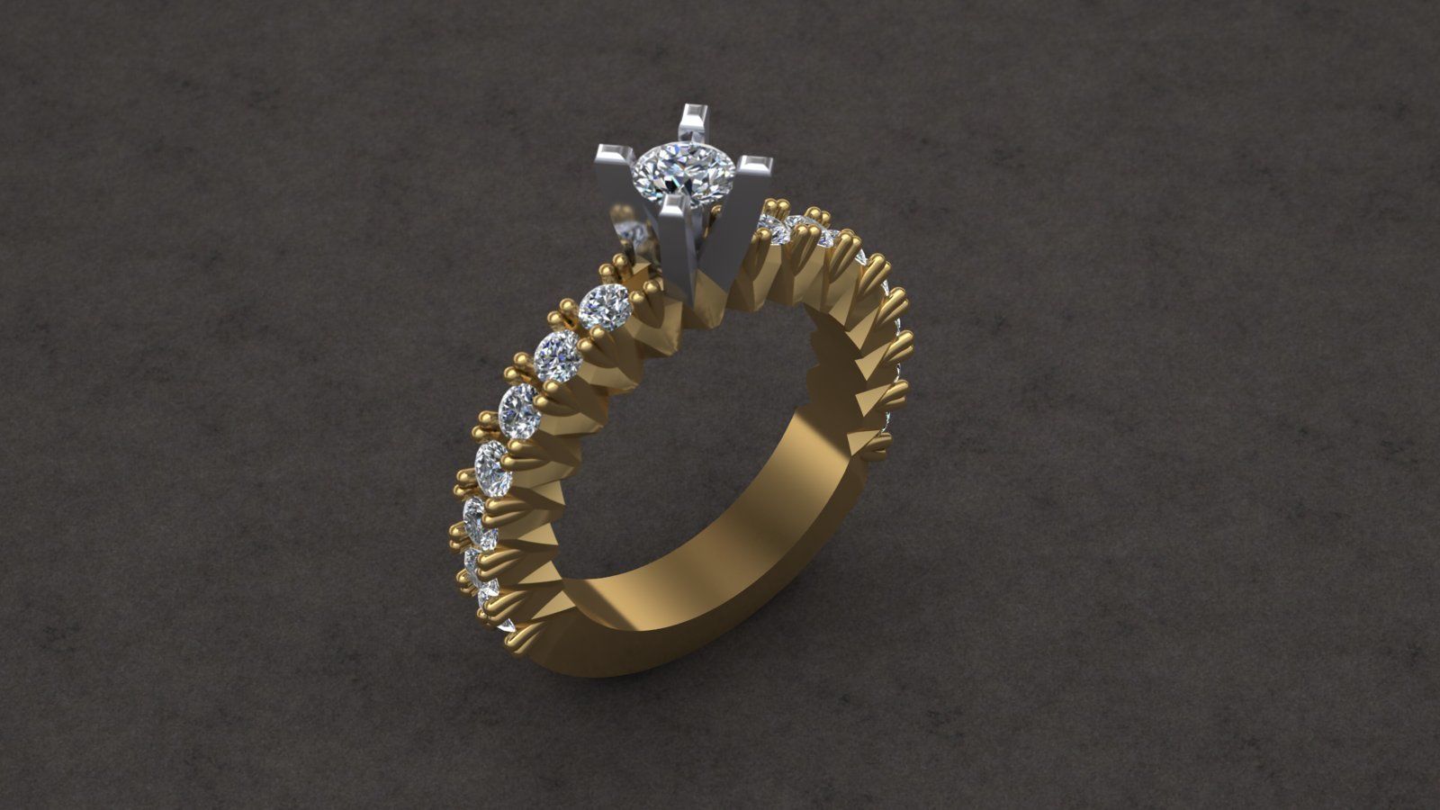 Engagment Diamond Ring  3D print model_2