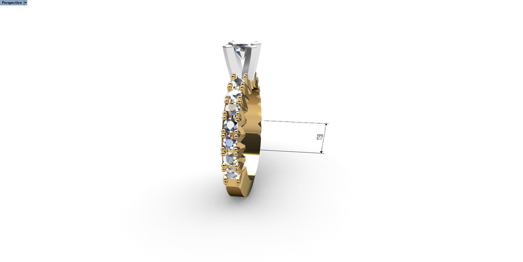 Engagment Diamond Ring  3D print model_12