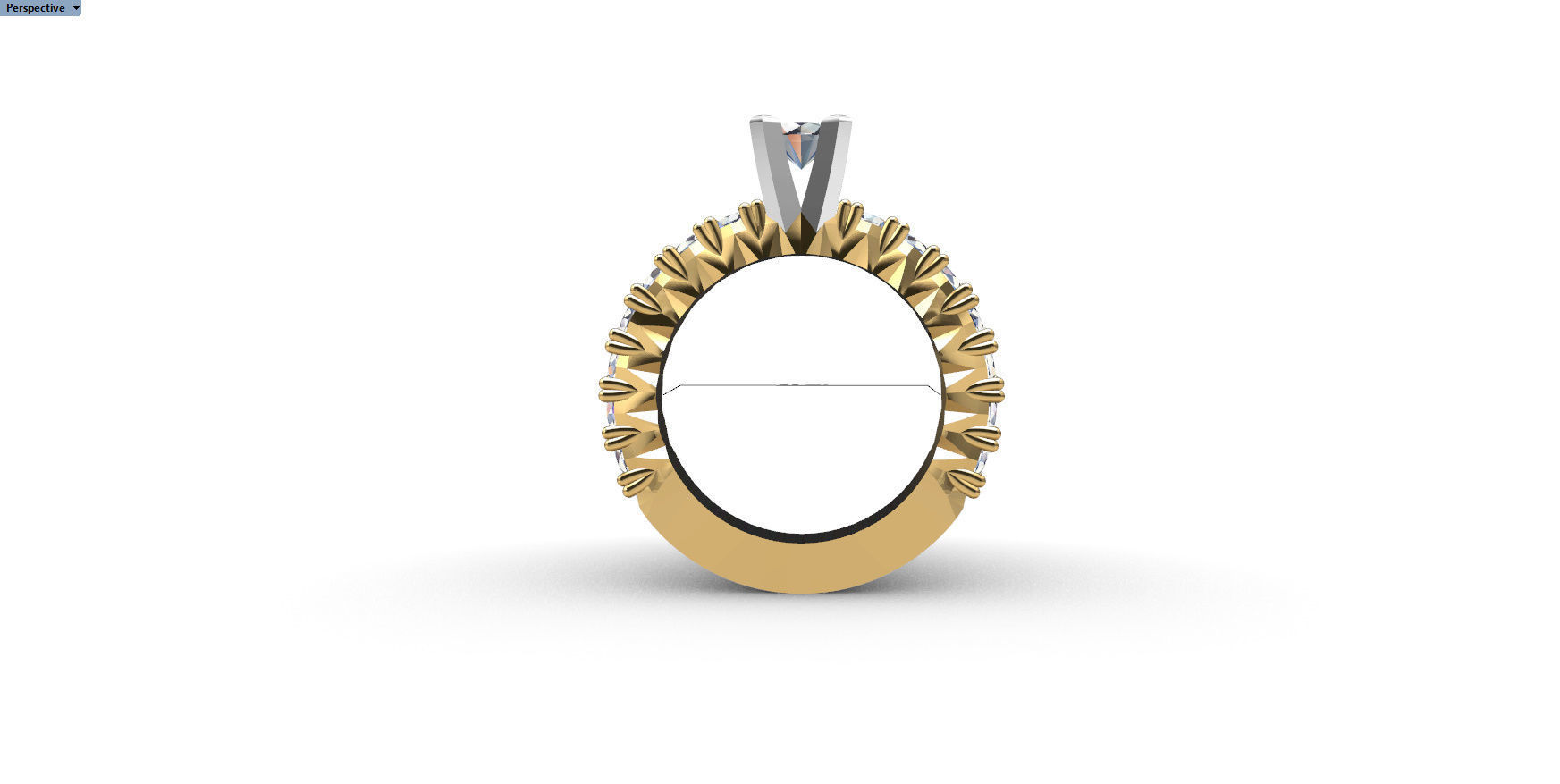 Engagment Diamond Ring  3D print model_10