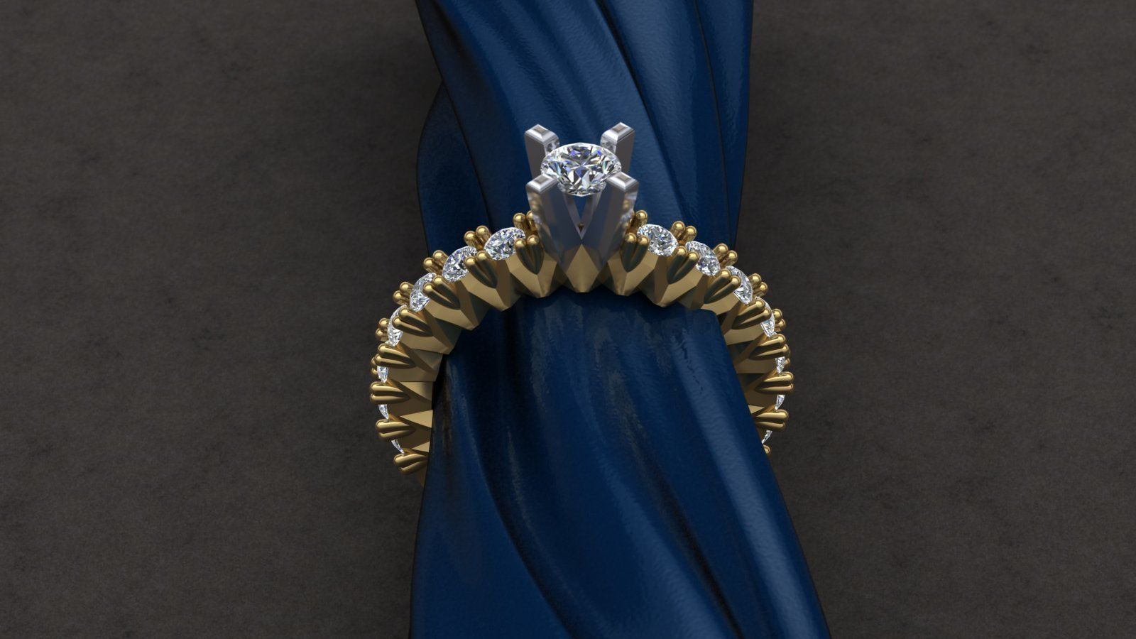 Engagment Diamond Ring  3D print model_1