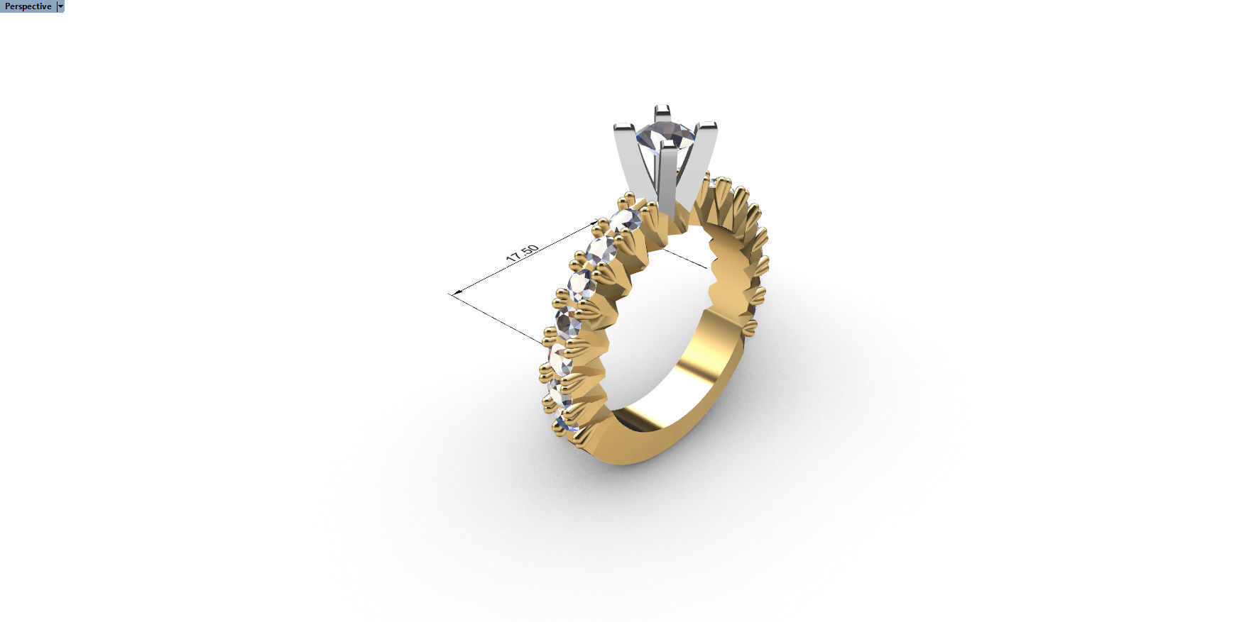 Engagment Diamond Ring  3D print model_9