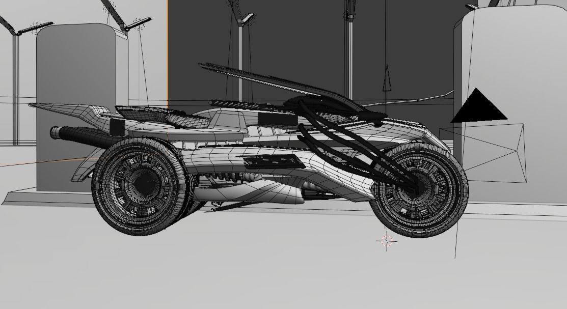 Cyberpunk Concept Motorcycle 2 3D model_9