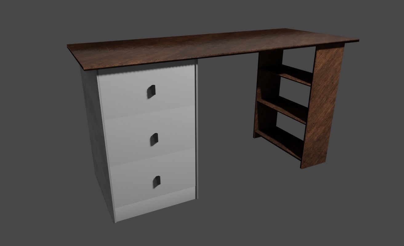 Home Office Desk 3D Model Low-poly 3D model_4