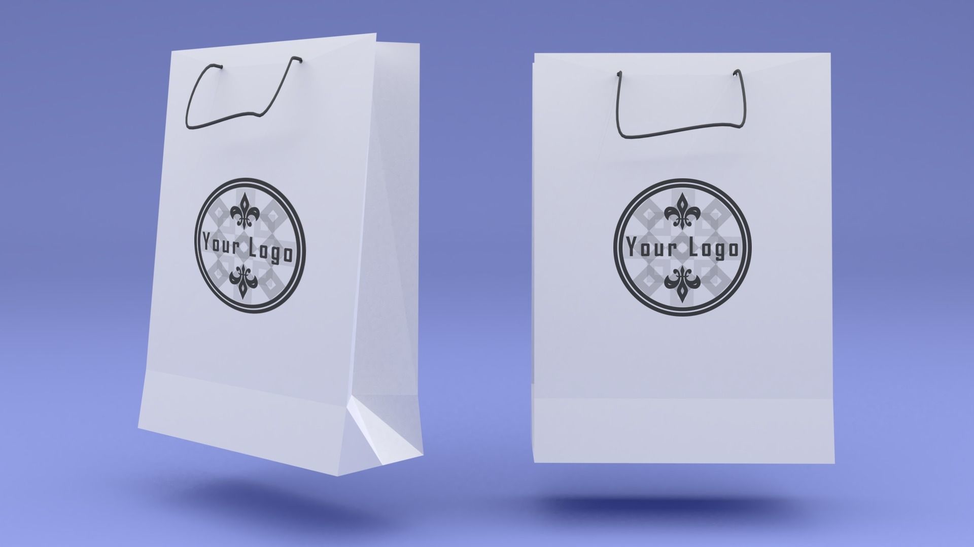 Papper Bag Mockup Kraft and Retail Bag Asset Low-poly 3D model
