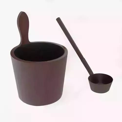 Sauna bucket and ladle Free 3D model