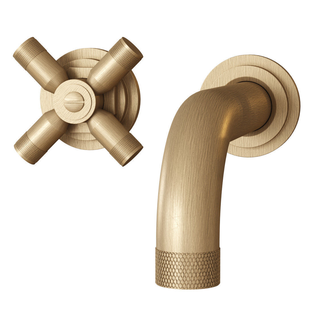 Landmark Industrial wall mounted mixer V717 by Samuel Heath  3D model_4