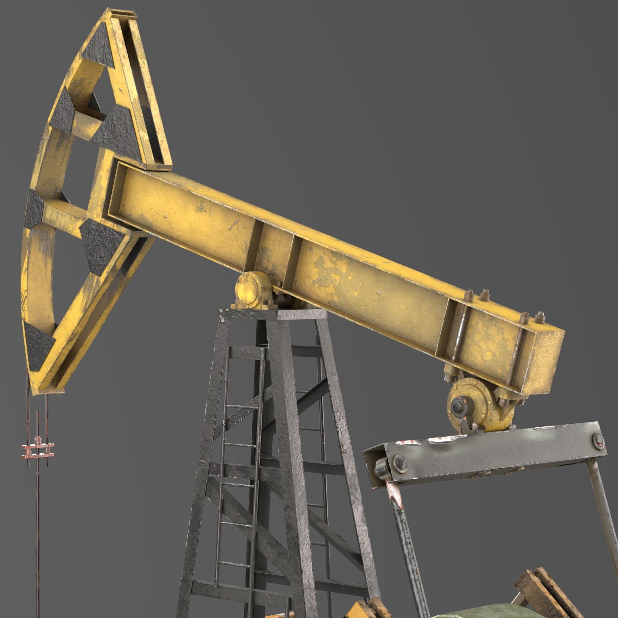Oil Pump Jack 3D model_5