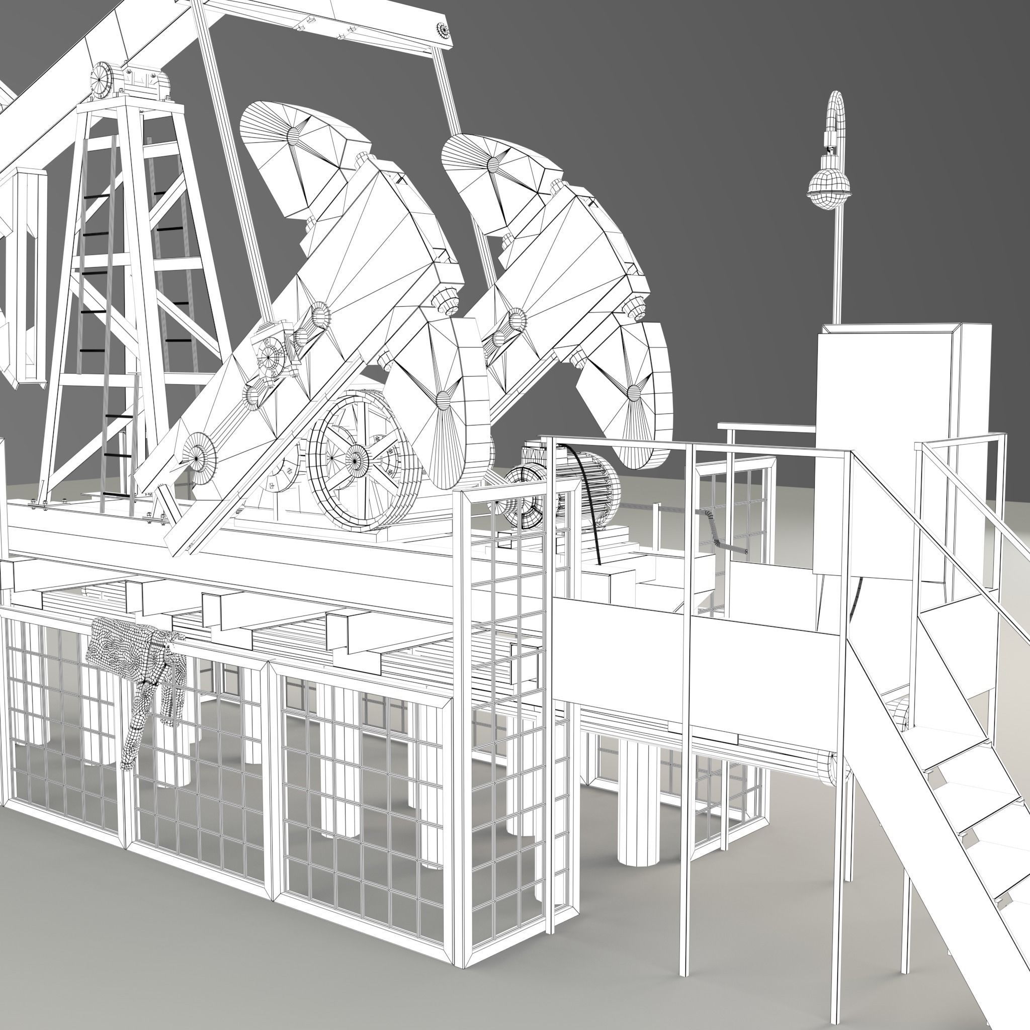 Oil Pump Jack 3D model_7