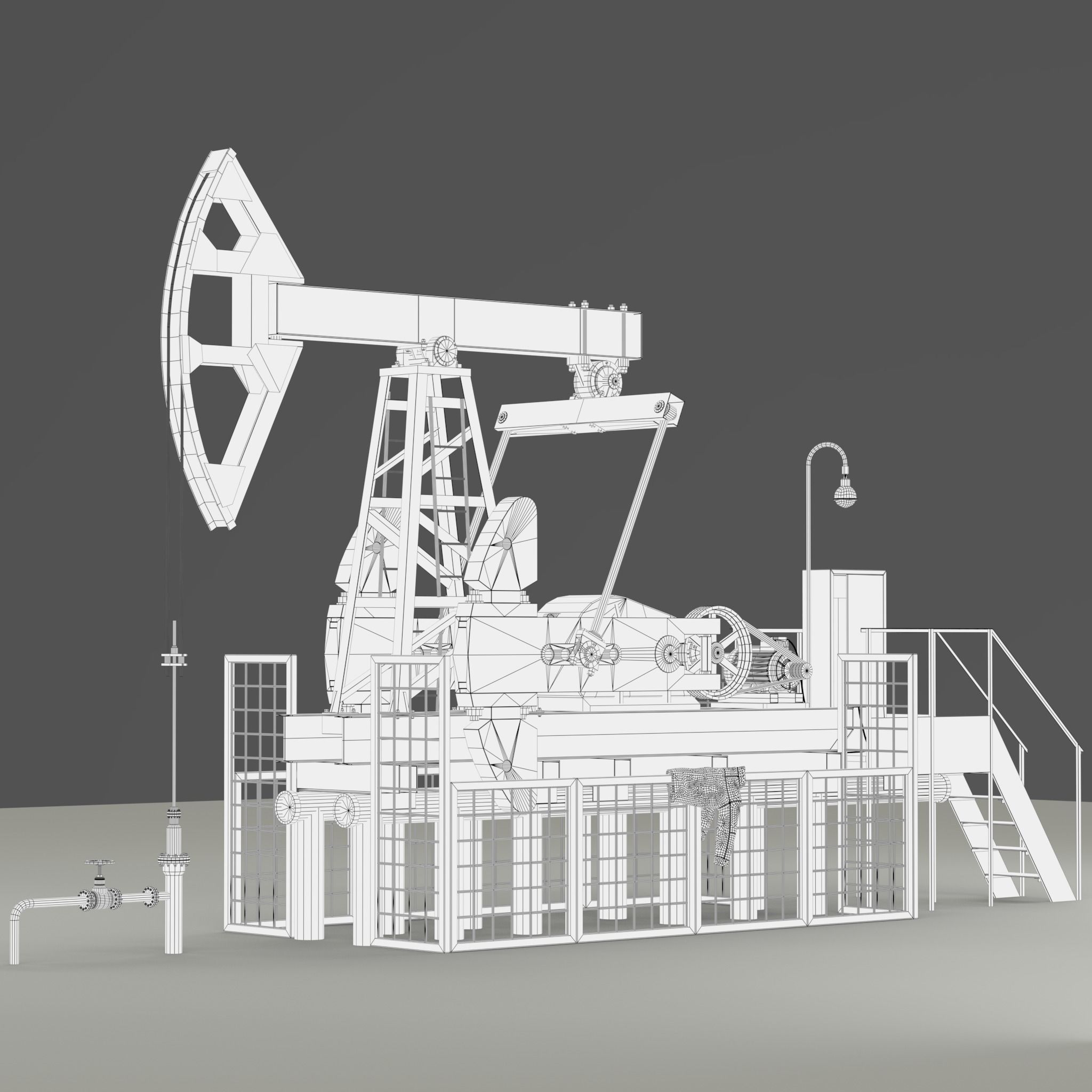 Oil Pump Jack 3D model_6