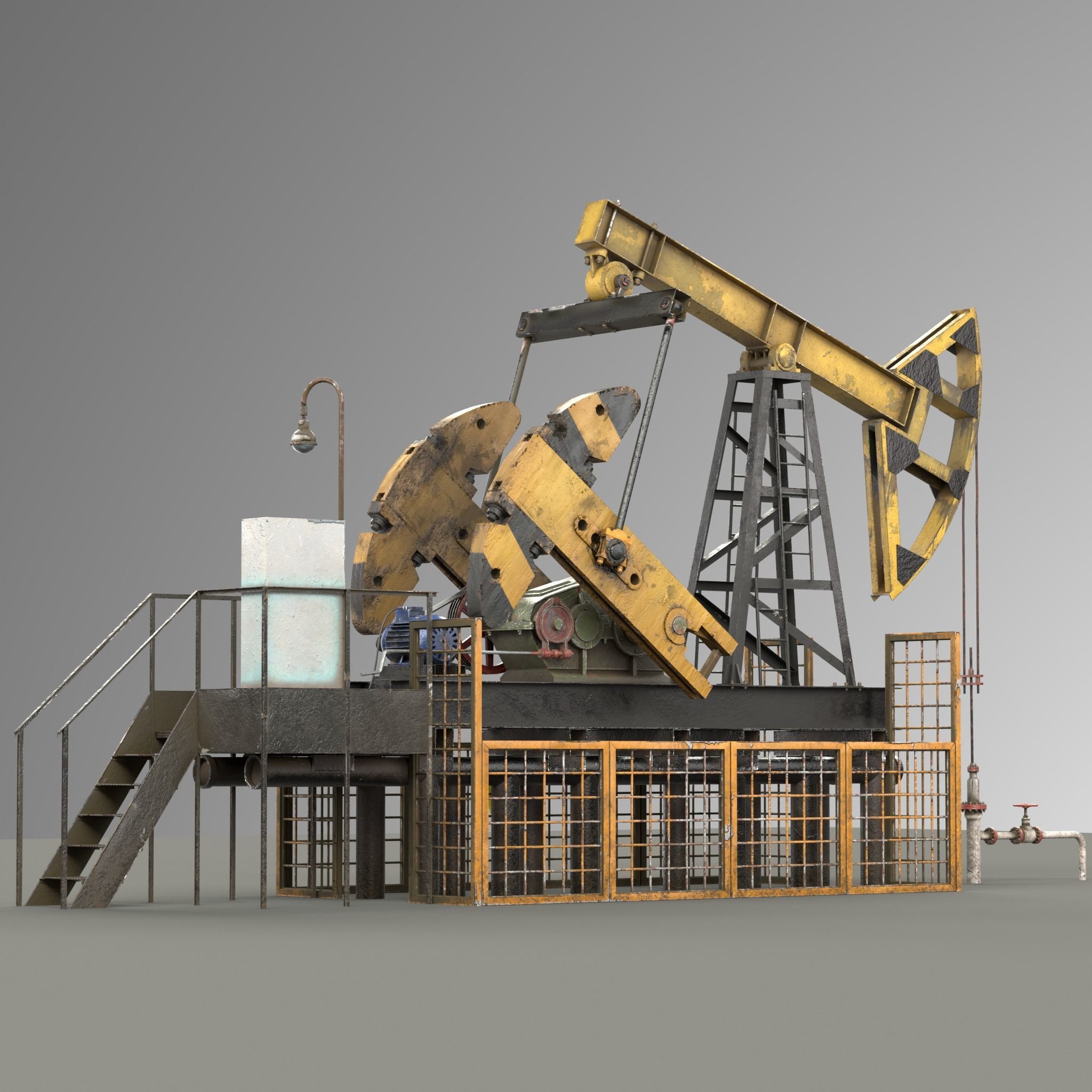 Oil Pump Jack 3D model_4