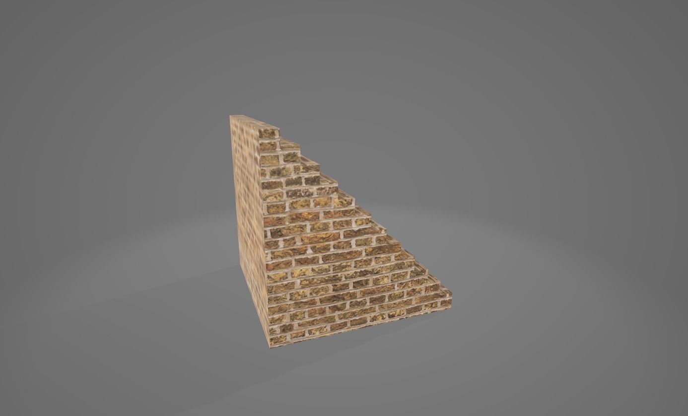 Brick Stairs 12 steps Free low-poly 3D model_3
