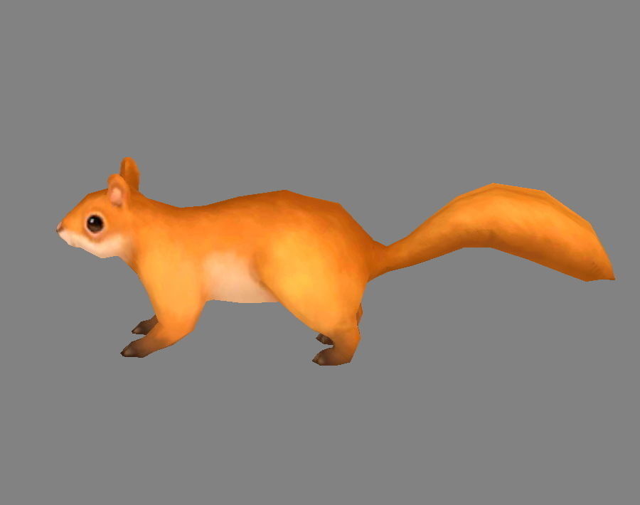 Cartoon squirrel Low-poly 3D model_1