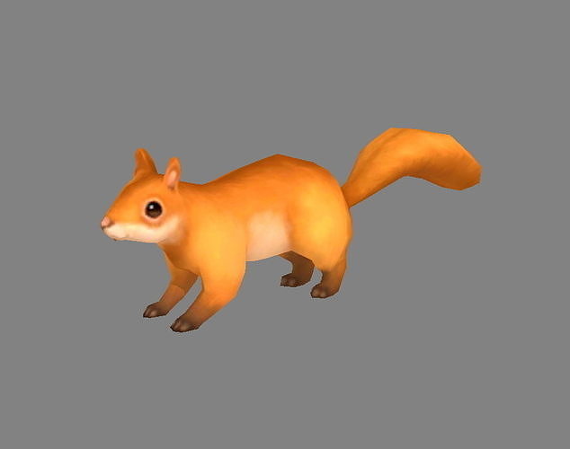 Cartoon squirrel Low-poly 3D model