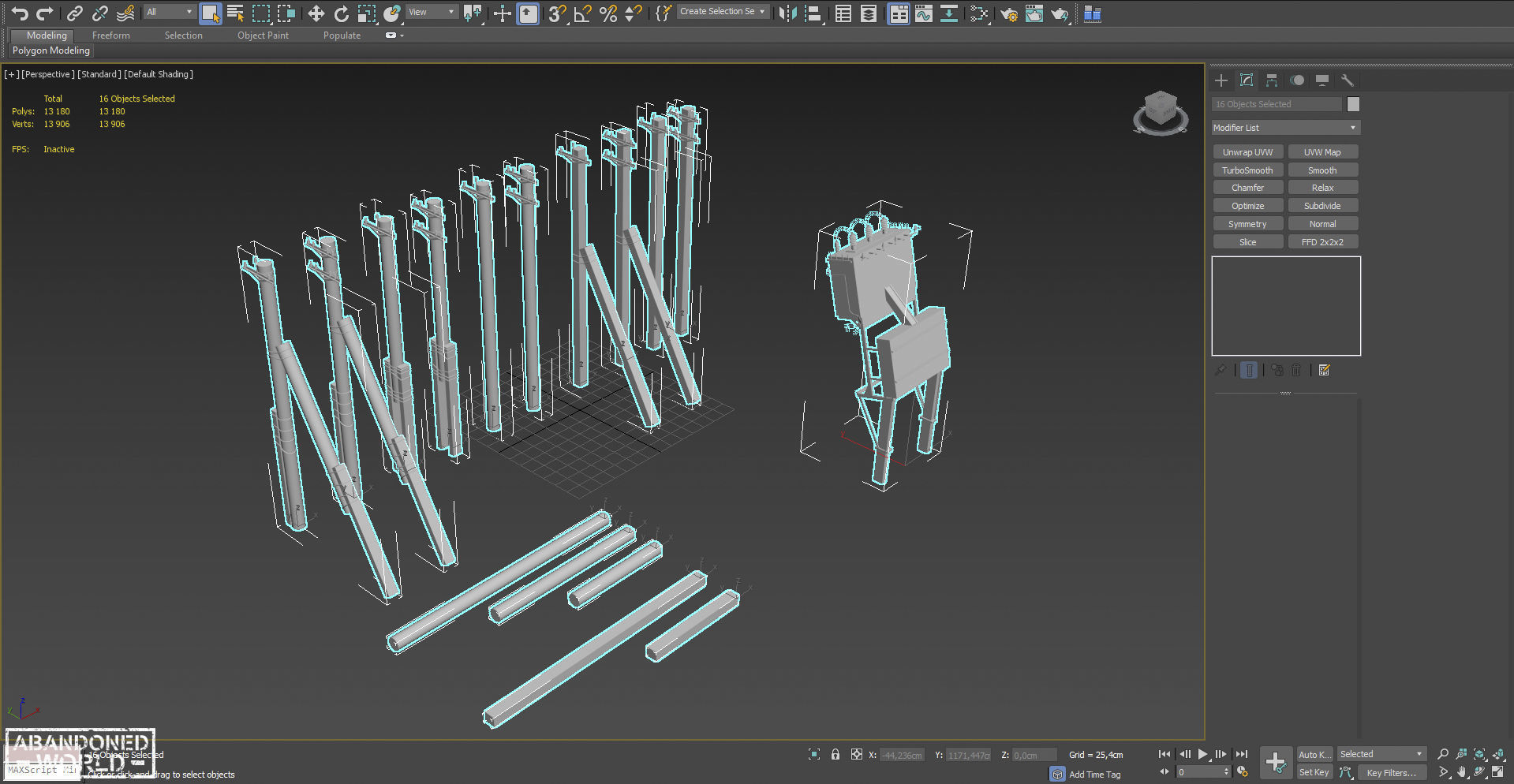 Transformer and Power Line Low-poly 3D model_11