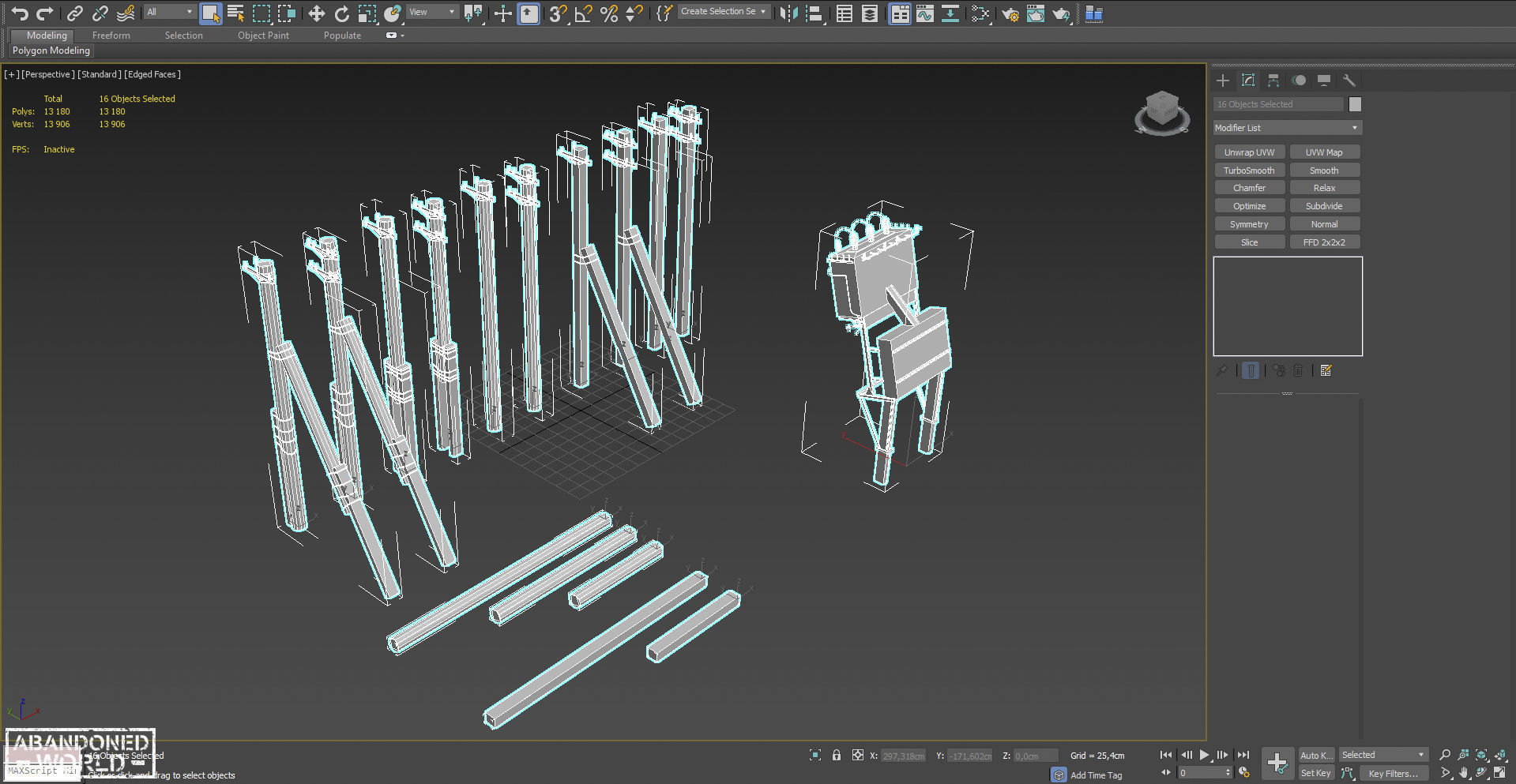 Transformer and Power Line Low-poly 3D model_12