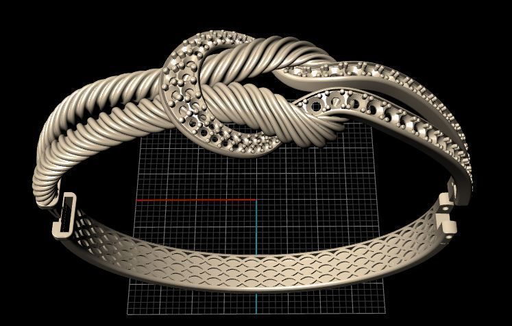 Cuban woven jewelry bracelet 3D print model_7