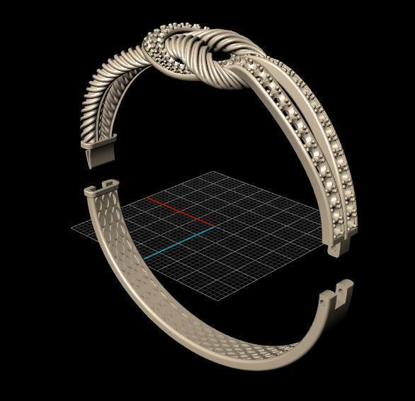 Cuban woven jewelry bracelet 3D print model_6