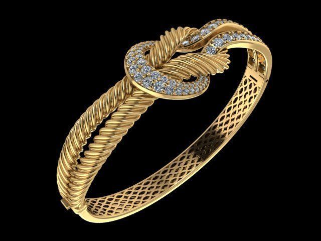 Cuban woven jewelry bracelet 3D print model_1
