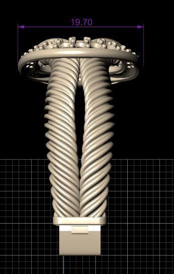 Cuban woven jewelry bracelet 3D print model_8