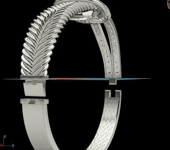 Cuban woven jewelry bracelet 3D print model_10