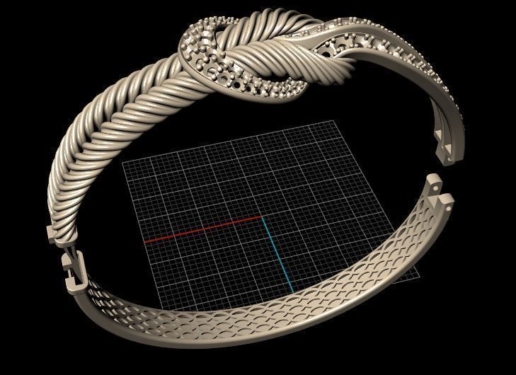 Cuban woven jewelry bracelet 3D print model_5