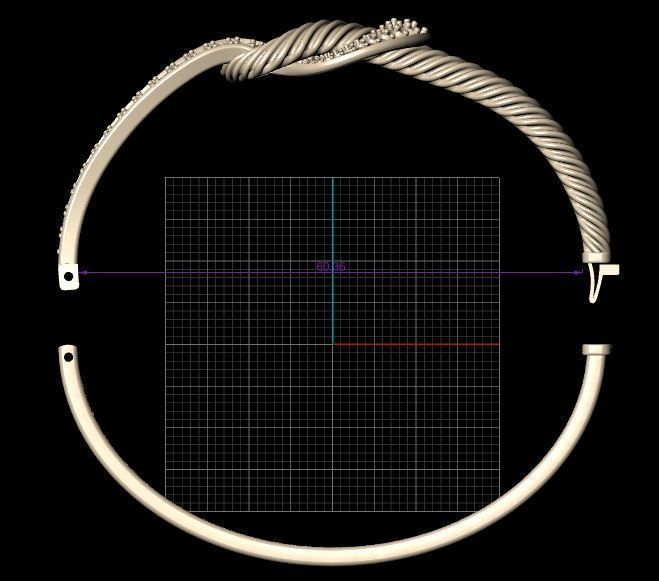 Cuban woven jewelry bracelet 3D print model_4