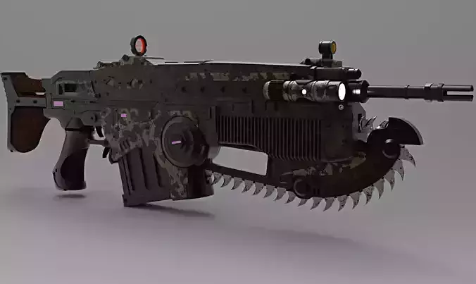 Weapons gun with blade