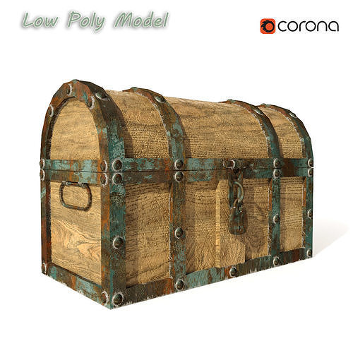 Chest old Low-poly 3D model