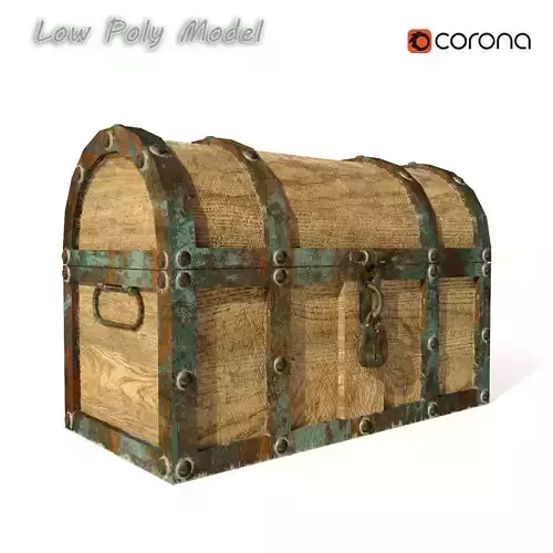 Chest old Low-poly 3D model