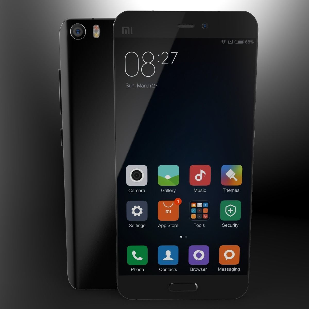 mobile phone Xiaomi mi5 Low-poly 3D model