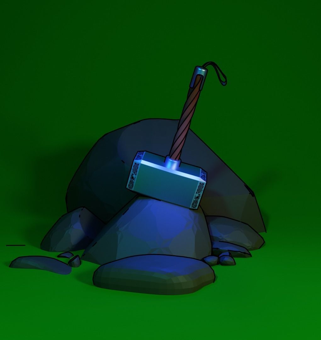 Hummer rock with hammer Free 3D model_3