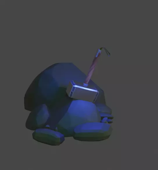 Hummer rock with hammer Free 3D model_0