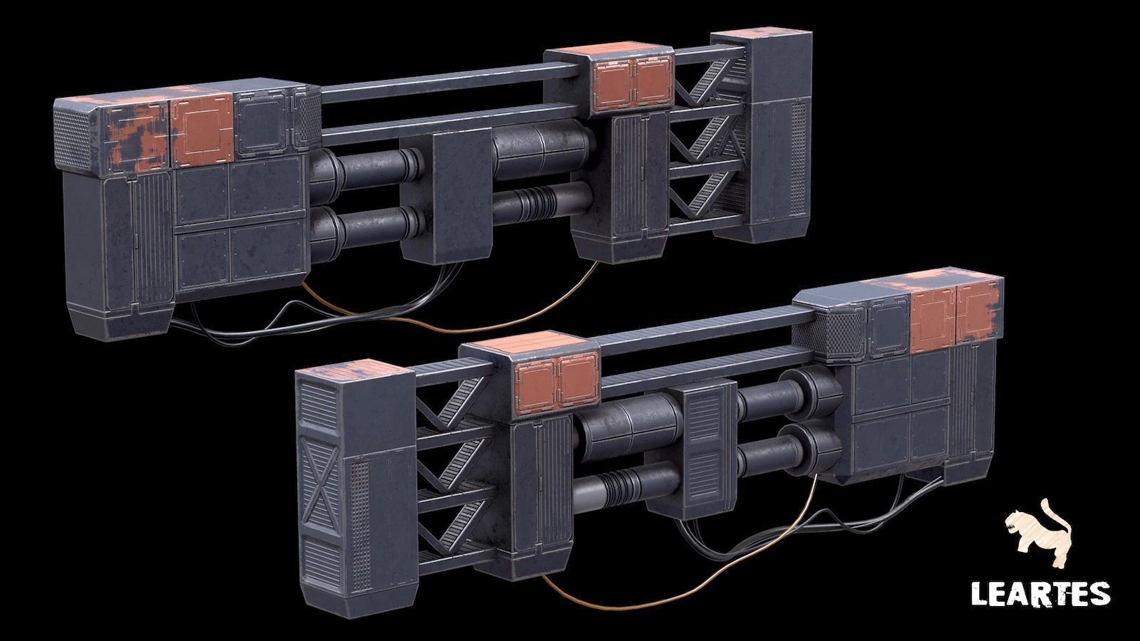 Cyberpunk Futuristic Structures Set 21 Assets  Low-poly 3D model_6