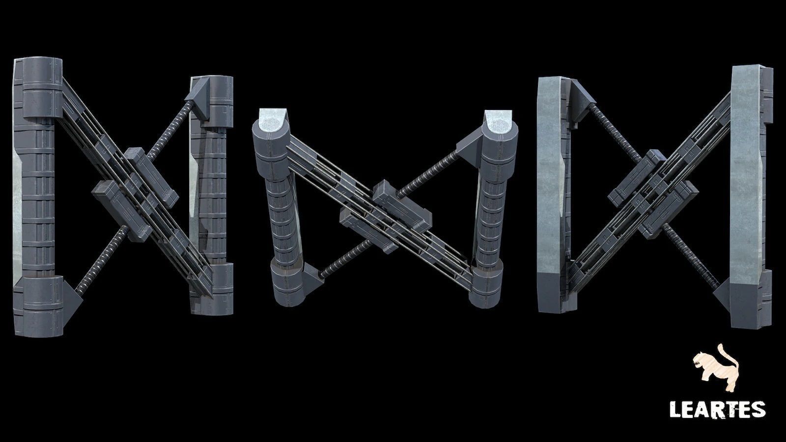 Cyberpunk Futuristic Structures Set 21 Assets  Low-poly 3D model_3