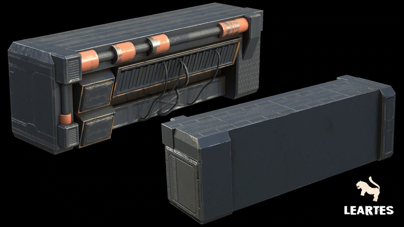 Cyberpunk Futuristic Structures Set 21 Assets  Low-poly 3D model_9