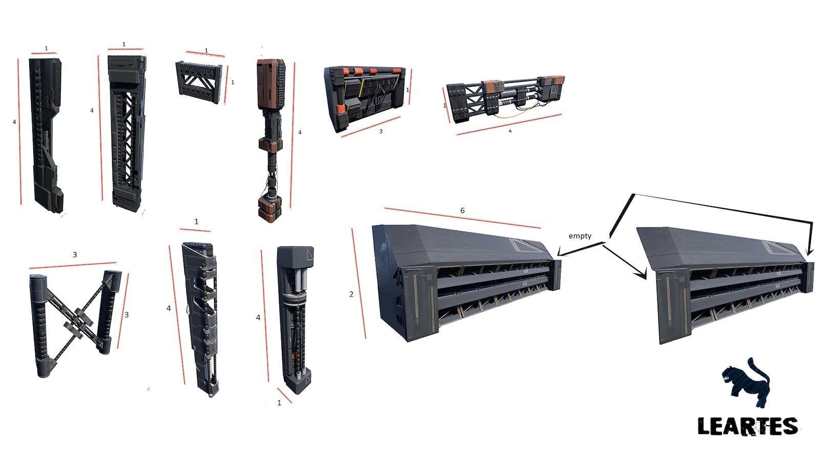 Cyberpunk Futuristic Structures Set 21 Assets  Low-poly 3D model_15