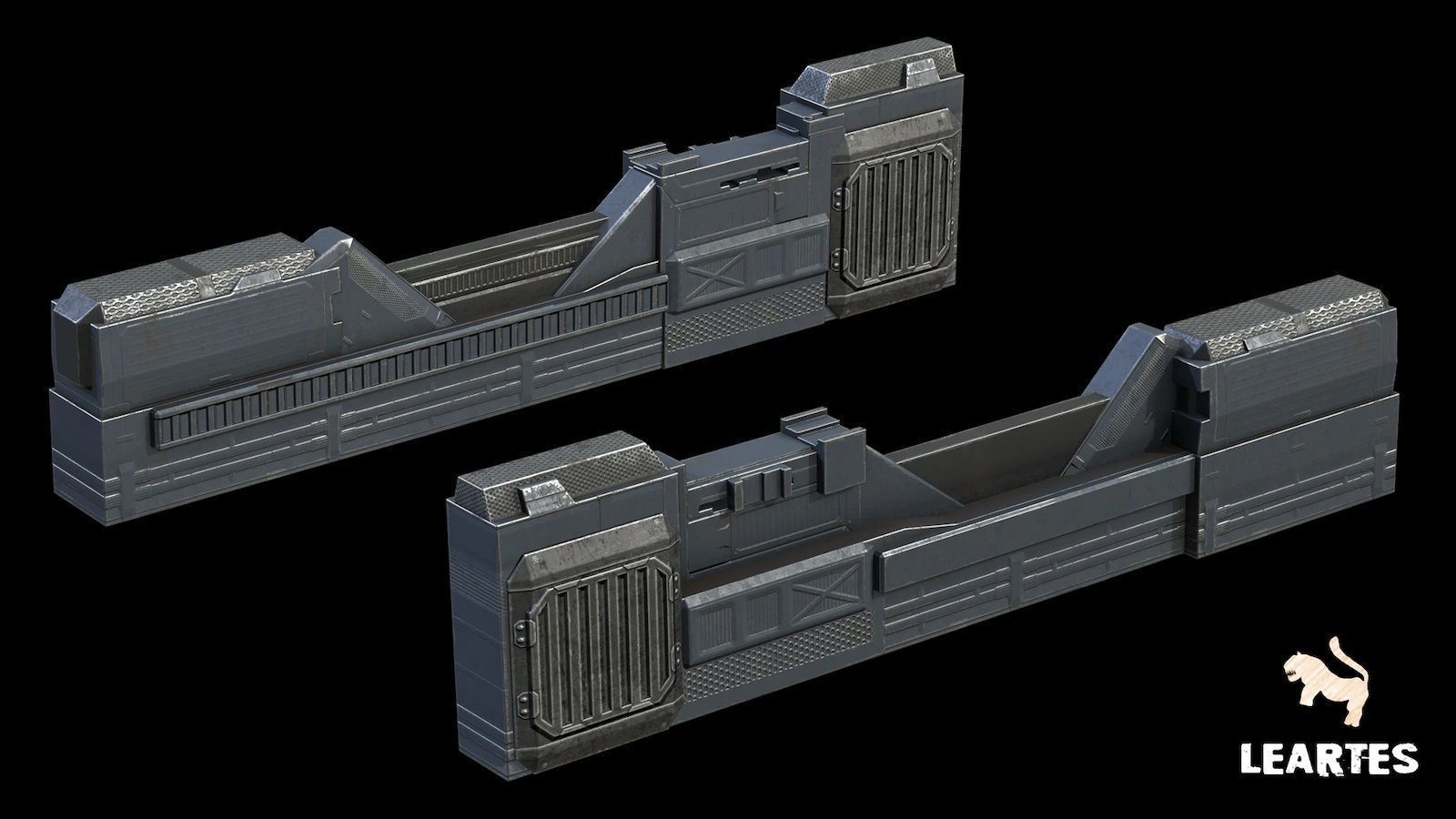 Cyberpunk Futuristic Structures Set 21 Assets  Low-poly 3D model_5