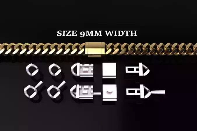 Cuban Chain Bracelet Necklace Link SIZE 9MM Width
