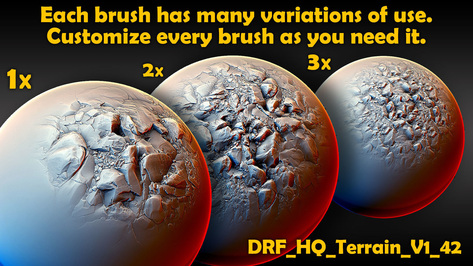 Ultra HQ Terrain Seamless Zbrush brushes and Alphas 3D model_4