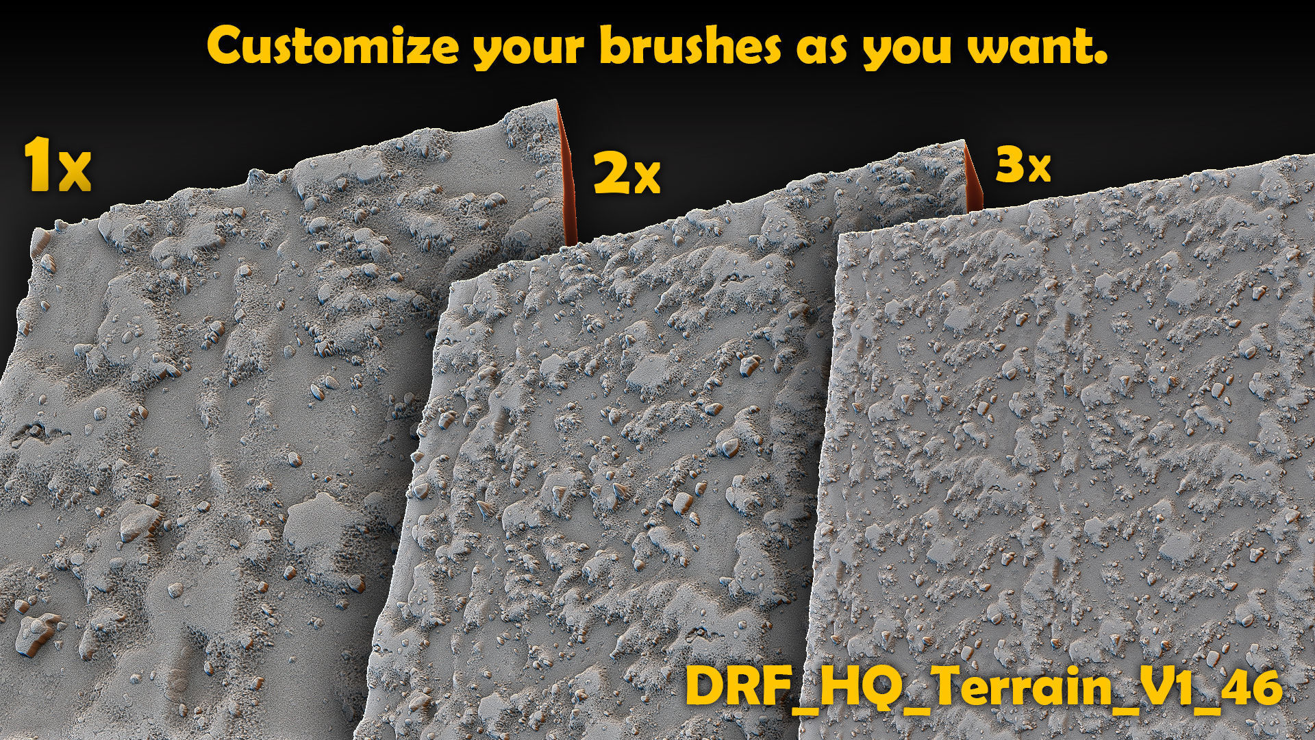 Ultra HQ Terrain Seamless Zbrush brushes and Alphas 3D model_8