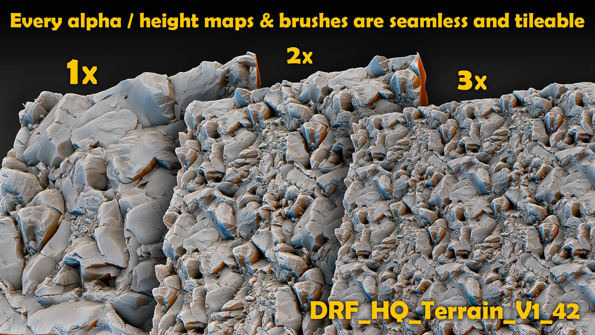 Ultra HQ Terrain Seamless Zbrush brushes and Alphas 3D model_11