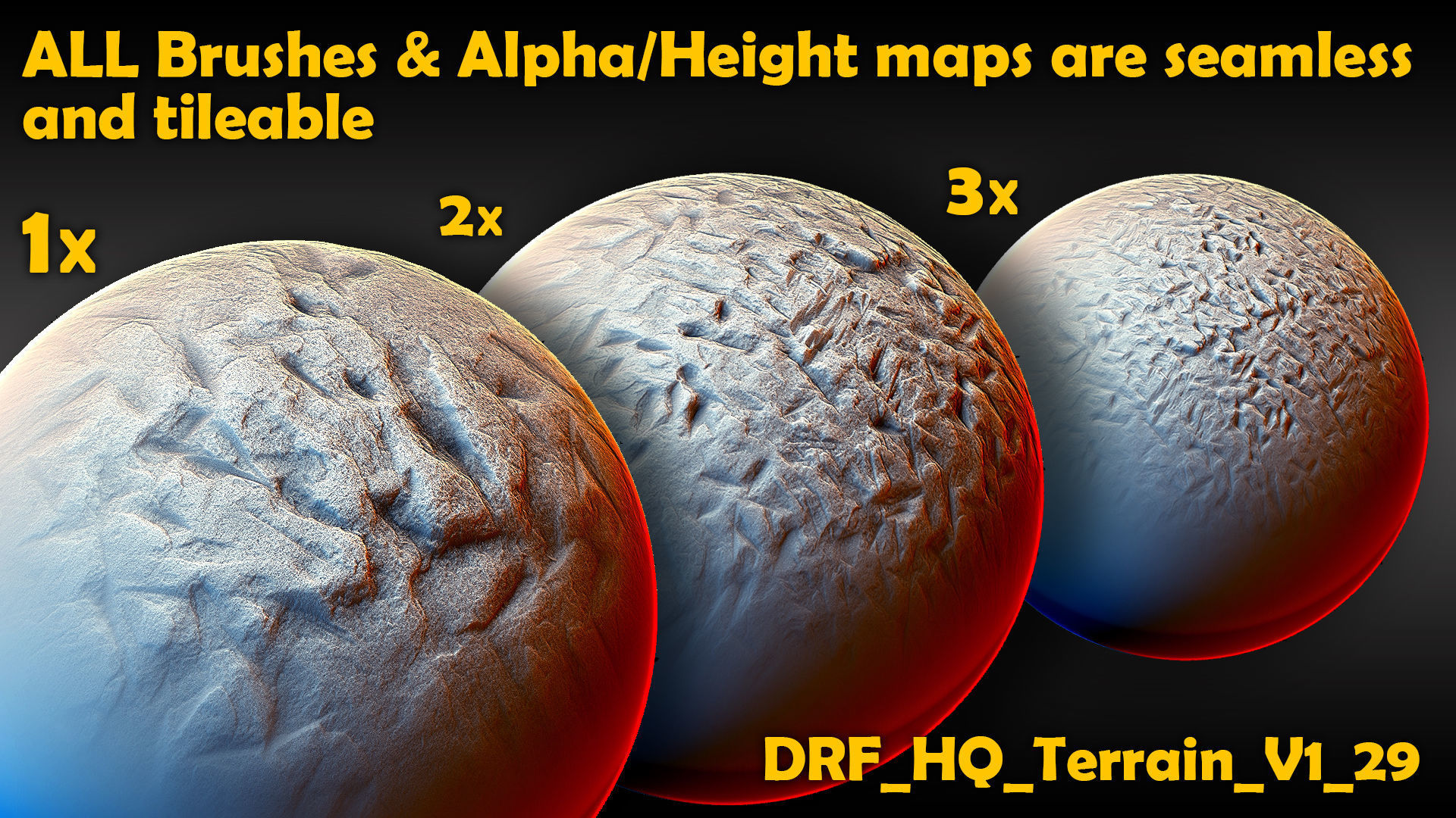 Ultra HQ Terrain Seamless Zbrush brushes and Alphas 3D model_2
