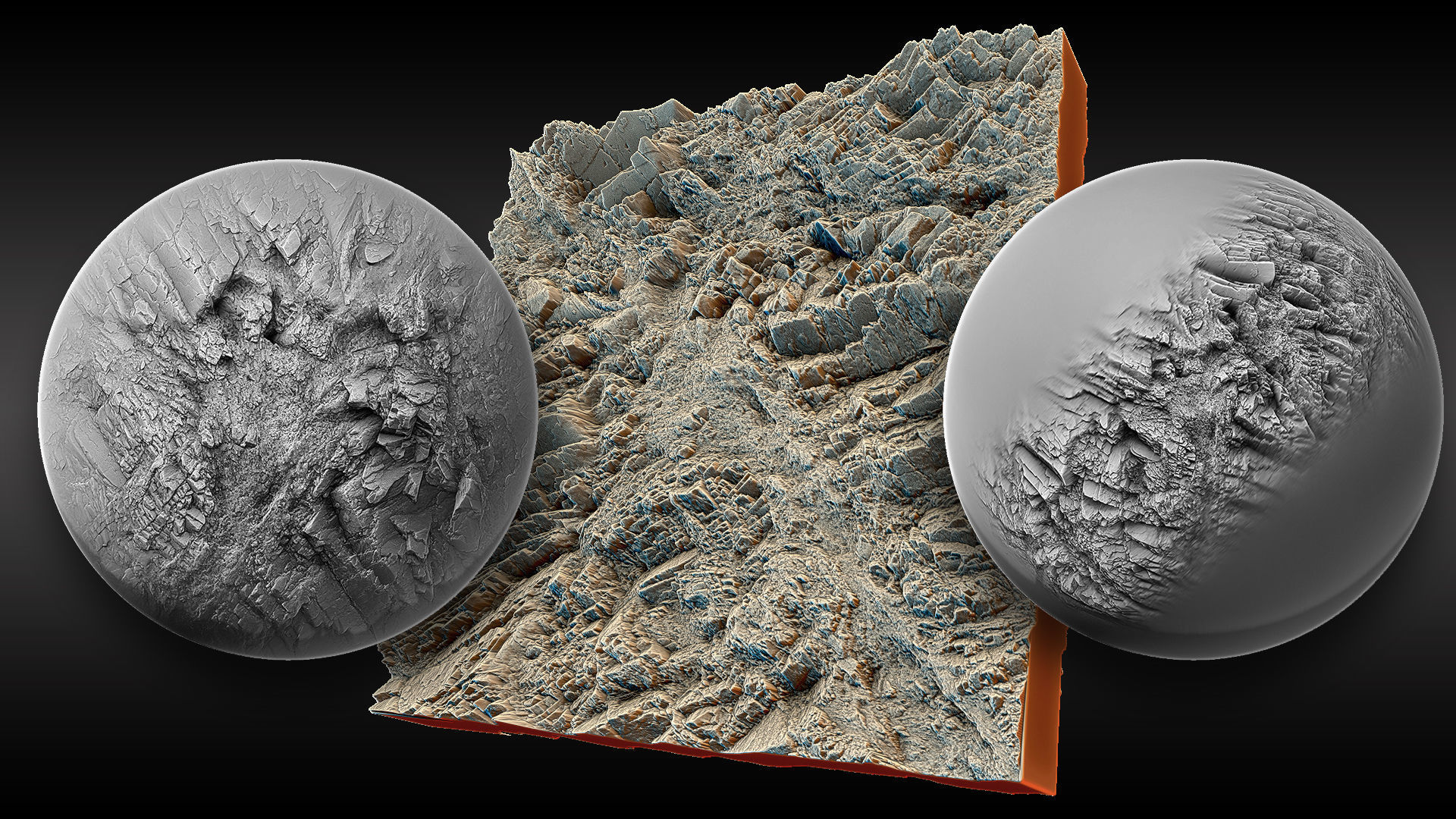 Ultra HQ Terrain Seamless Zbrush brushes and Alphas 3D model_3
