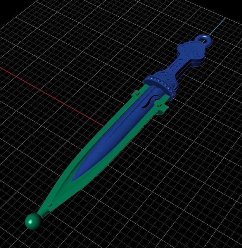 Dagger in sheath  3D print model_6