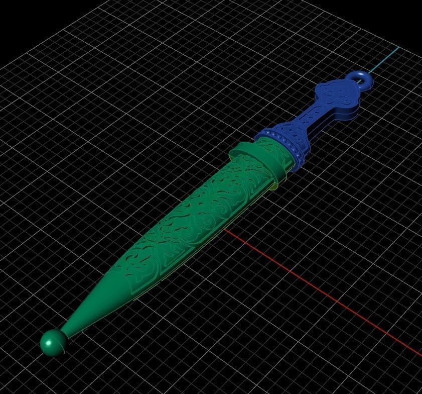 Dagger in sheath  3D print model_3